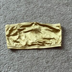 Express Metallic Gold Bandeau Top